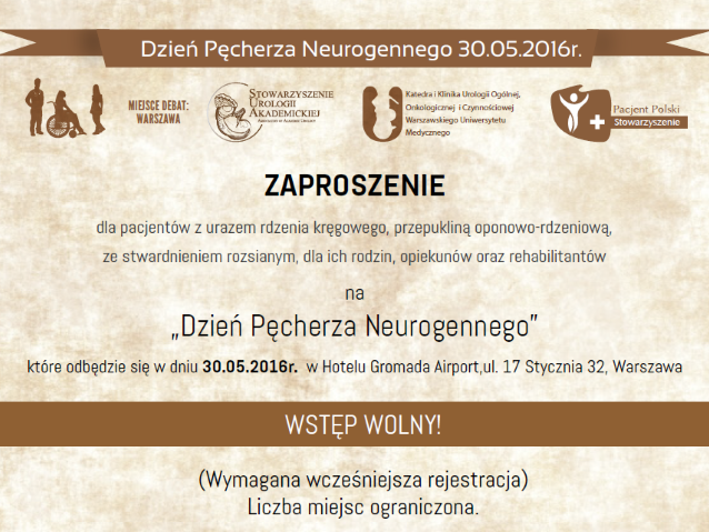 zaproszenie na dzien pęcherza neurogennego