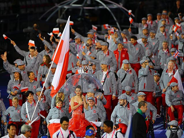 Przemarsz reprezentantów Polski podczas otwarcia Igrzysk Paraolimpijskich w Londynie w 2012 r.