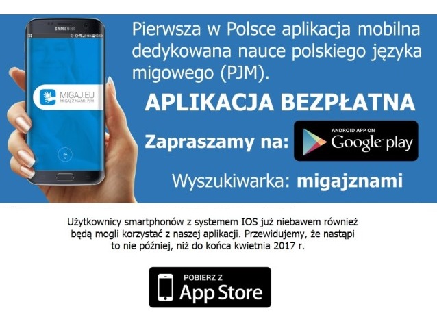 informacja o aplikacji Migam