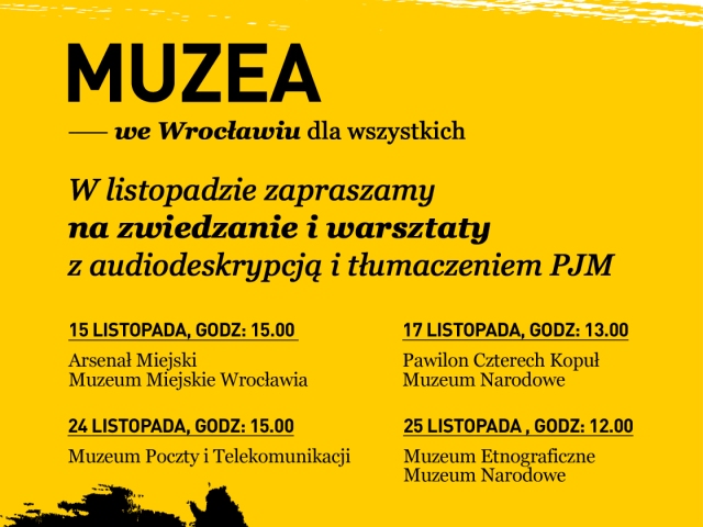 treści informacyjne o dostępnych muzeach, treści są takie same jak w tekście pod zdjęciem