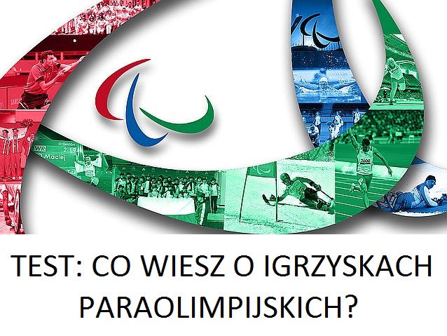 Kolaż zdjęć paraolimpijczyków, wpisany w logo igrzysk paraolimpijskich, czyli trzy tzw. zęby