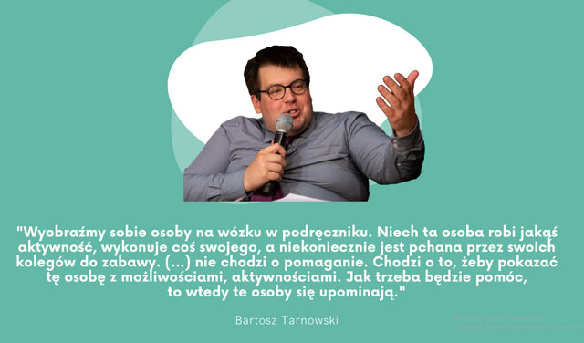 Na grafice Bartosz Tarnowski, poniżej obrazka jego cytat