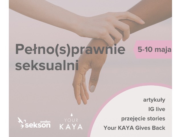 grafika jedna dłoń chwyta za przegub drugą napis pełnosprawnie seksualni 5-10 maja artykuły ig live przejęcie stories your kaya gives back i loto sekson i your kaya (2)