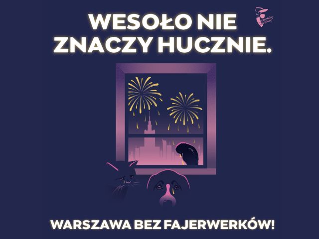 Plakat Wesoło nie znaczy hucznie. Warszawa bez fajerwerków. 