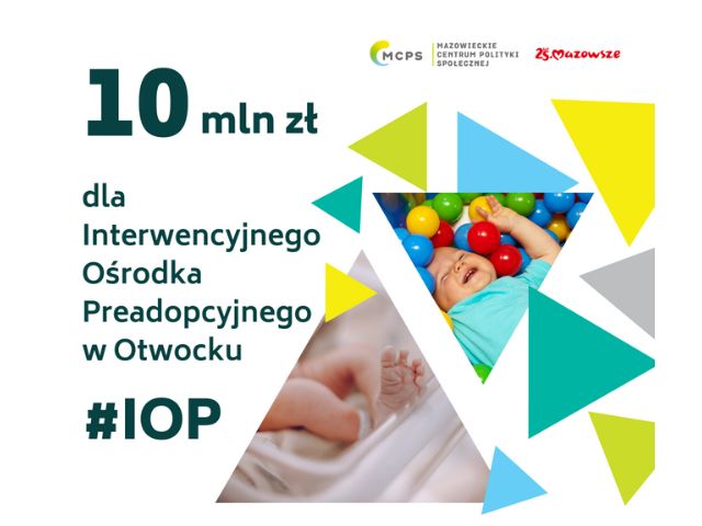 Plakat na którym widnieje napis: 10 mln złotych dla Interwencyjnego Ośrodka Przedaptocyjnego w Otwocku