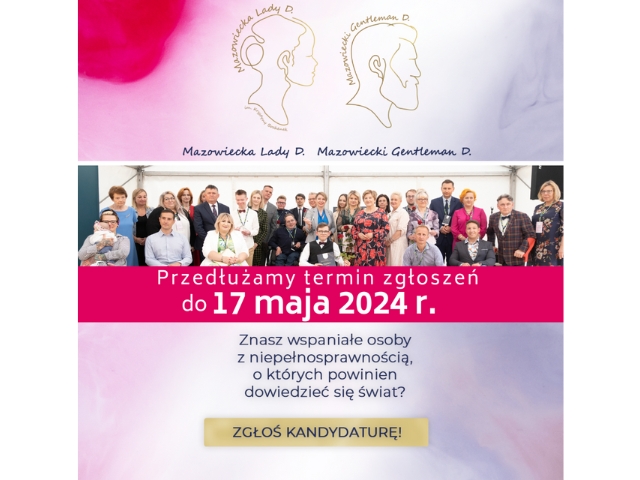 plakat wydarzenia. Napis: Przedłużamy termin zgłoszeń do 17 maja 2024