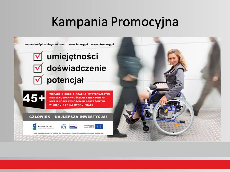 Plakat promujący projekt „Wsparcie osób z rzadko występującymi niepełnosprawnościami i niektórymi niepełnosprawnościami sprzężonymi w wieku 45+ na rynku pracy”