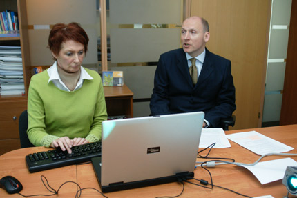Na zdjęciu: Iwona Ślusarczyk i Piotr Pawłowski. Fot.: Piotr Stanisławski