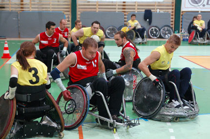 Rugby na wózkach. Fot.: arch. Stowarzyszenia Sportu Niepełnosprawnych