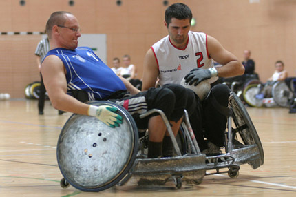 Rugby na wózkach. Fot.: Stowarzyszenie Sportu Osób Niepełnosrpawnych
