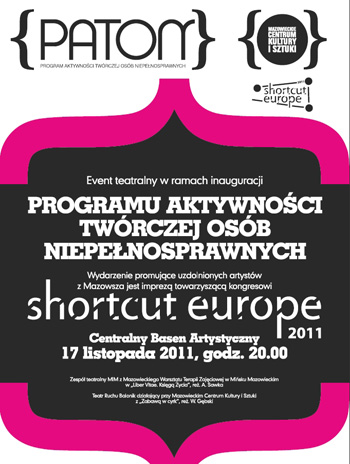 Plakat promujący event teatralny w ramach inauguracji PATON